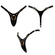 LEATHERETTE HARNESS FABULOUS - ONE SIZE - BLACK GLOSSY