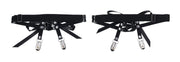 Laced Up Garters - Black
